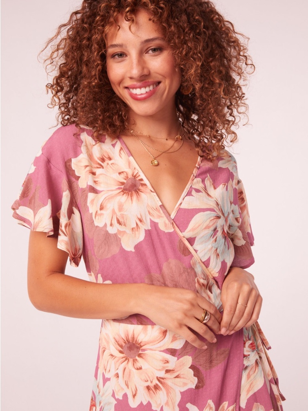 Blossom Wrap Maxi Dress in Dusty Rose - Picture 2 of 8